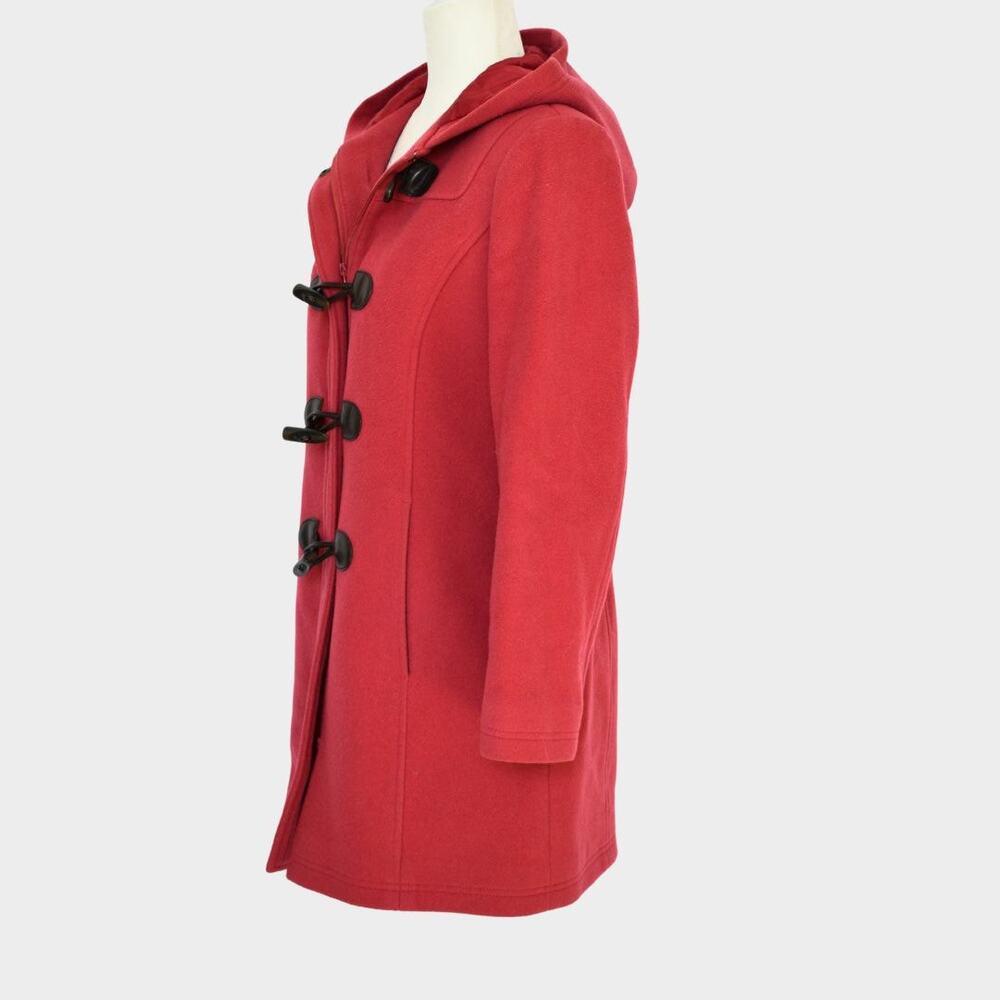 L.L. Bean Women's Classic Lambswool Duffel Coat Coral Size 4P - Picture 3 of 8